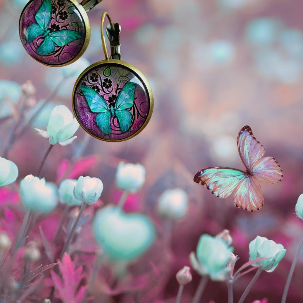 🆕🙂Butterfly Wing Earrings Fluttering Flower Kisses  the Amazing Flying Insect